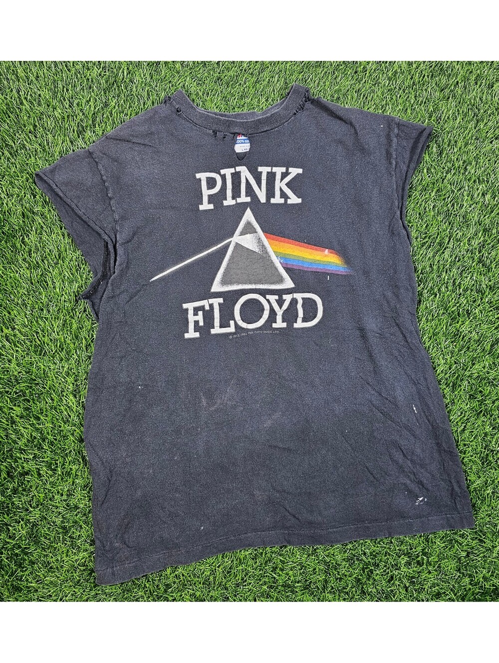 Thrashed 80s Hanes Pink Floyd Sleeveless Muscle Tee T-Shirt Size Medium Rare